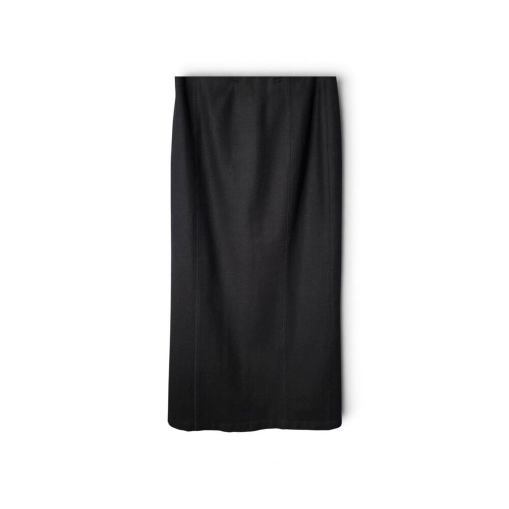Eddie Bauer Modest Women's Suze 12 Black Wool Blend Maxi A-Line Skirt Lined